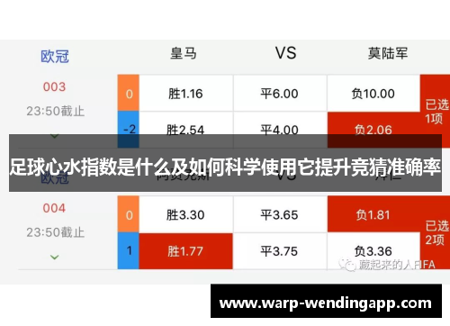 足球心水指数是什么及如何科学使用它提升竞猜准确率