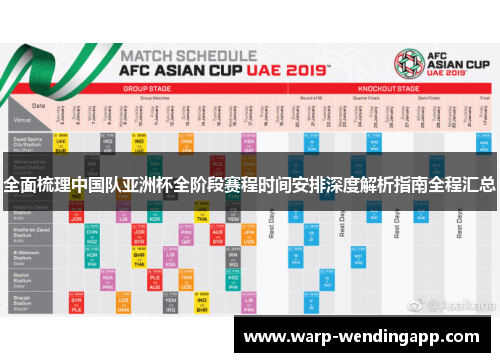 全面梳理中国队亚洲杯全阶段赛程时间安排深度解析指南全程汇总 全面梳理中国队亚洲杯全阶段赛程时间安排深度解析指南全程汇总
